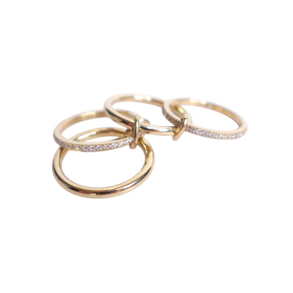 ELECTRIC PICKS Heiress 4 Stacked Gold Ring Minimalist and Stone Size 5